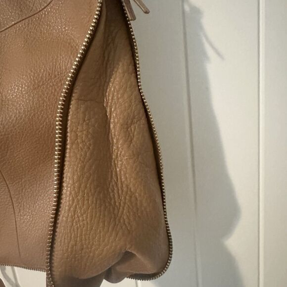 Tory Burch Ivy Hobo Shoulder Bag Brown Pebbled Leather Zip Around Expands - Picture 7 of 7